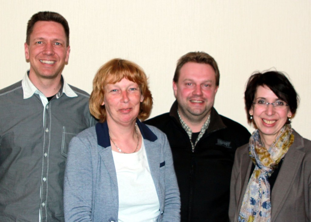 Der frischgewählte Vorstand v.l.n.R. Mathias Warn, Susanne Möller, Carsten Wittern und Doris Schümann